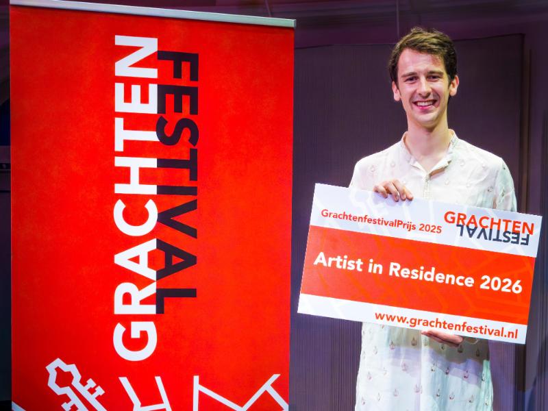 Arjan Linker wint GrachtenfestivalPrijs2025. Foto: Rob van Dam